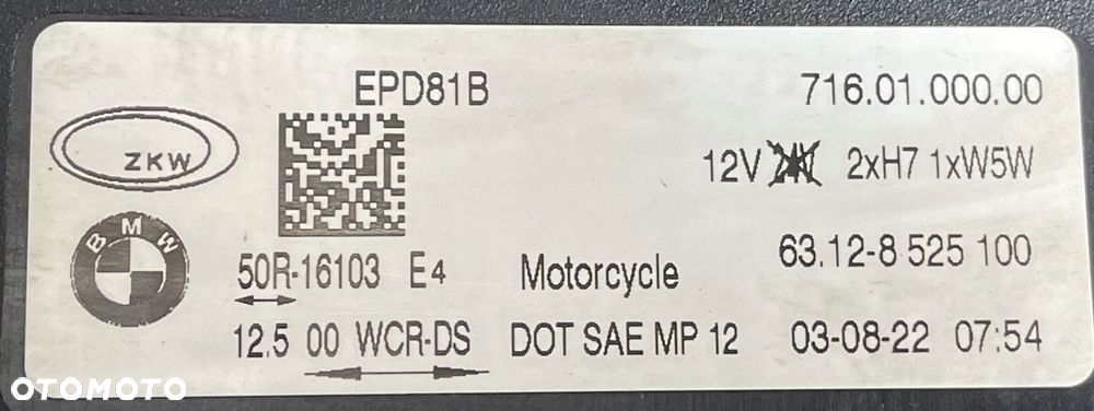 BMW R1200GS R 1200 GS K50 K51 LAMPA PRZÓD PRZEDNIA 8525100 03.08.22 - 5