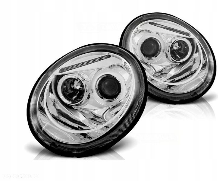 Reflektor Lampy kpl Ringi Angel Eyes Led Tuning VW New Beetle 1c 98- - 2