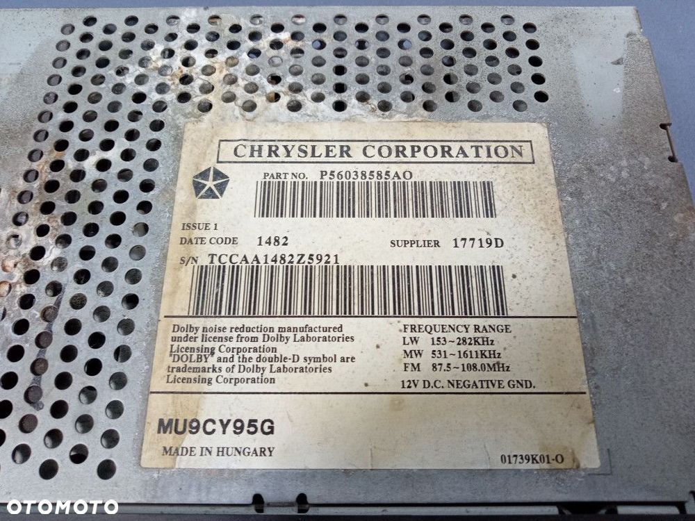 VOYAGER CARAVAN IV RADIO CD KASETY OEM P56038585AO - 6