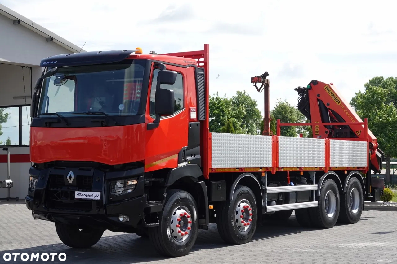 Renault C 430 / 8x4 / SKRZYNIOWY 7 M + HDS PALFINGER PK 24001-K C / WYSÓW 12,5M / STEROWANIE RADIOWE / WIDŁY / ROTATOR / SPROWADZONY - 7