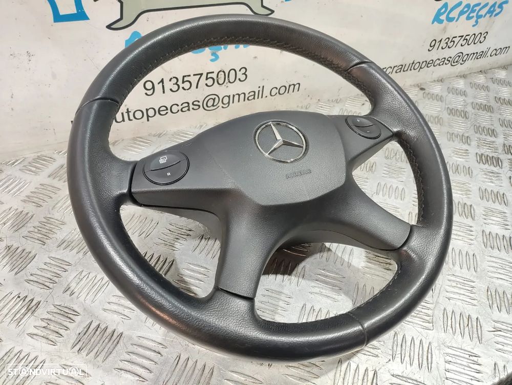 Volante + Airbag Completo em pele Mercedes Benz Class C W204 - Com comandos multifunções - 4