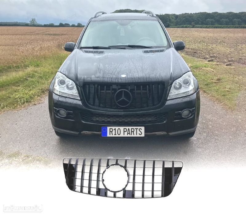 GRELHA FRONTAL MERCEDES M ML W164 08-11 LOOK AMG PRETO BRILHANTE - 1