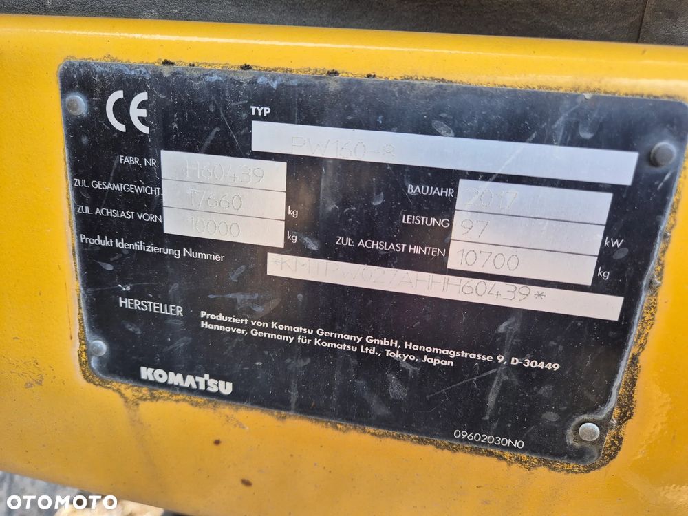 Komatsu pw 160-8,Rototilt z Niemiec,2017 Rok .tylko 6560 mth.148,140,180. - 10