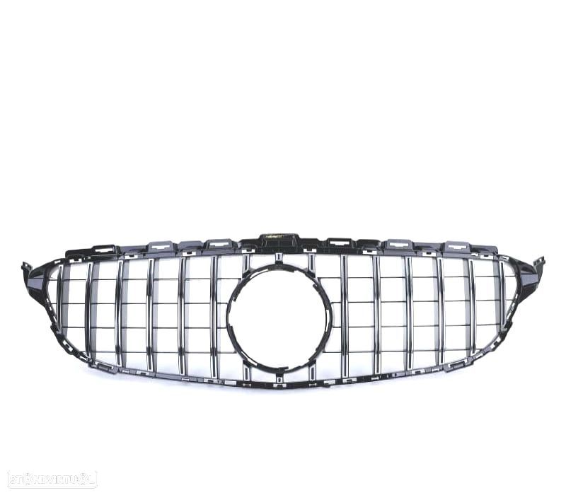 GRELHA FRONTAL MERCEDES W205 S205 14-18 LOOK AMG GT PRETO CHROMADO - 3