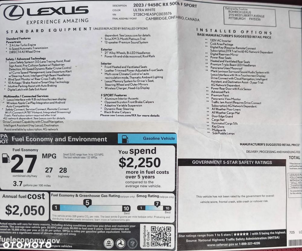 Lexus RX 500h F Sport - 20