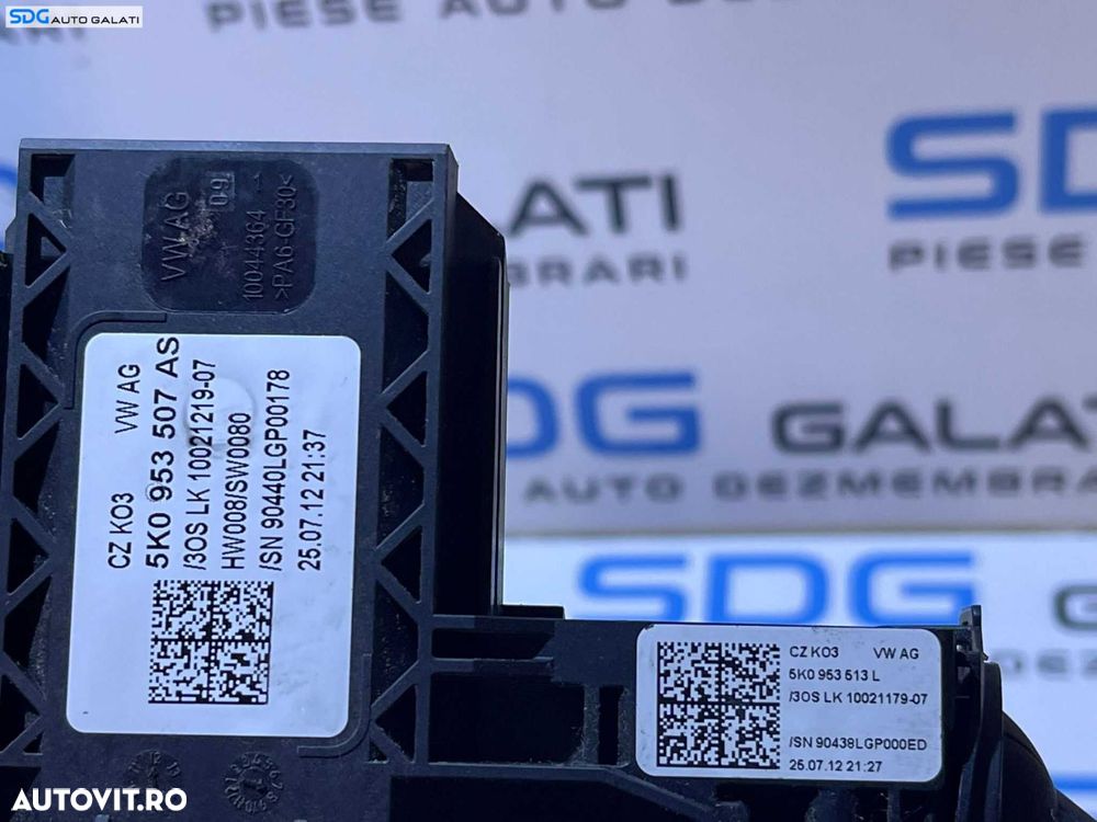 Ansamblu Semnalizare Faza Lunga Scurta Maneta Manete Stergatoare Volkswagen Golf 6 Break 2008 - 2014 Cod 5K0953507AS 5K0953513L [M4553] - 5