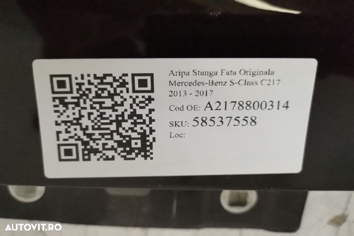 Aripa Stanga Fata Originala Mercedes-Benz  S-Class  C217 [2013 - 2017] - 7