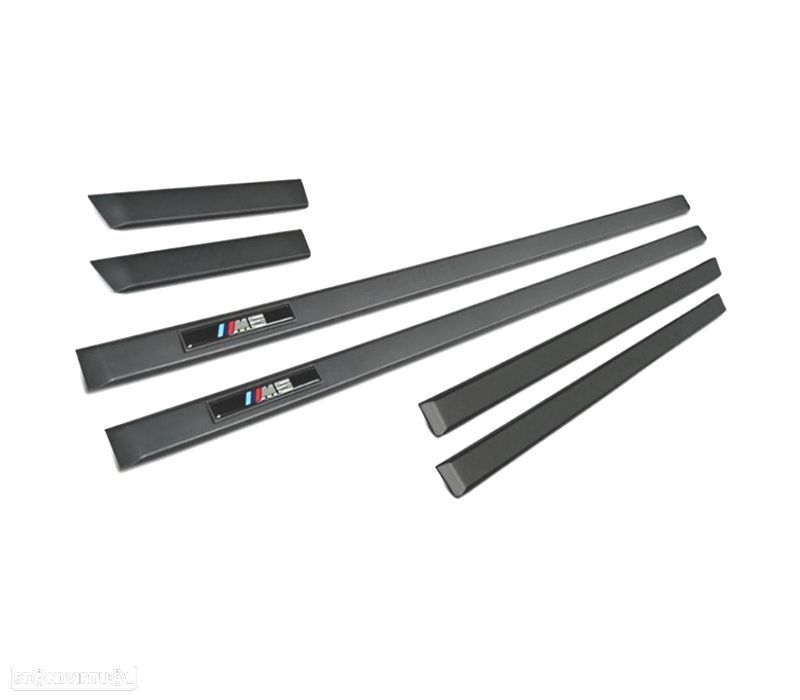FRISOS LATERAIS DE PORTA BMW E39 SEDAN 95-03 LOOK M5 PRETO MATE - 2