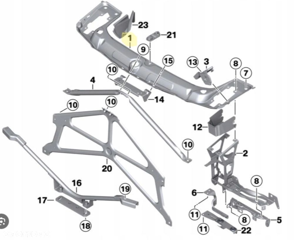 WZMOCNIENIE PAS PRZEDNI OKULAR MOCOWANIE BMW F20 F21 F22 F23 F30 F31 F32 - 5