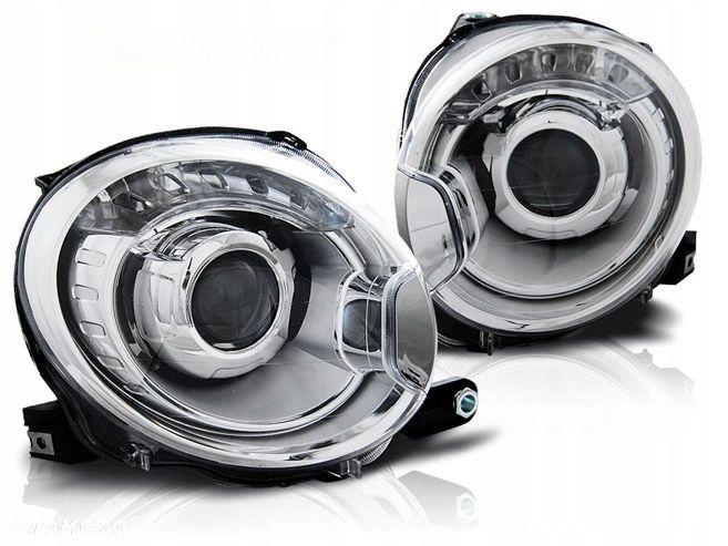Reflektory Lampy Xenon look H7 Fiat 500 2007-2021 - 2