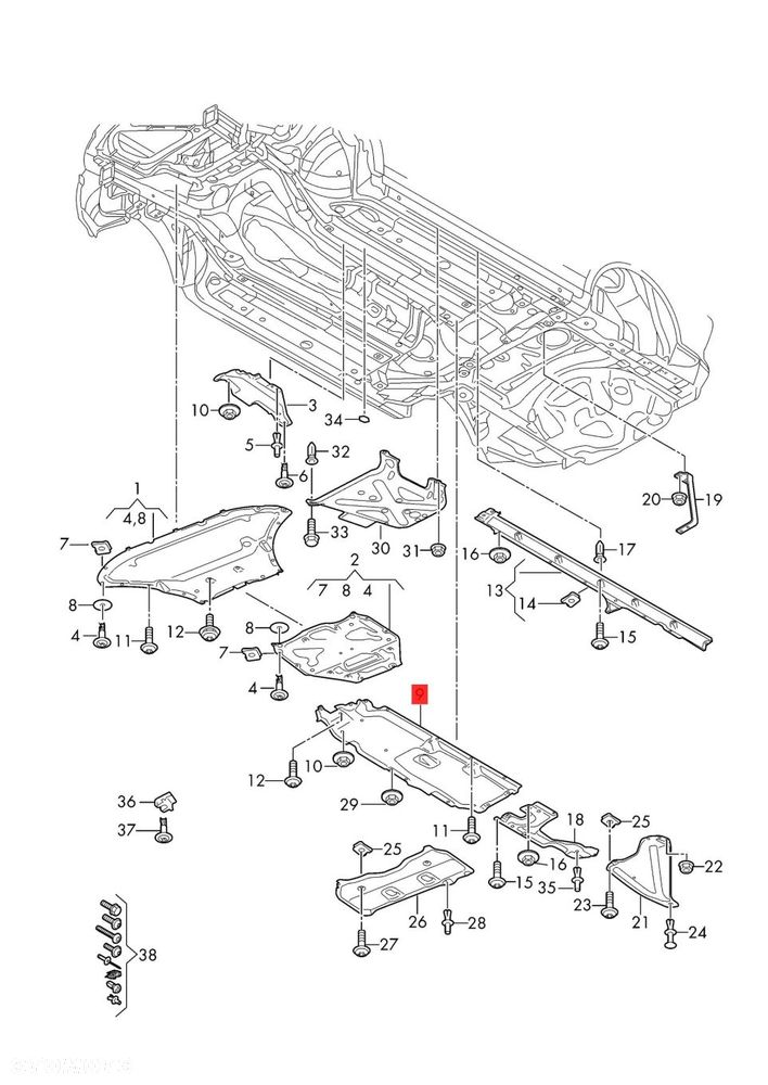 AUDI Q7 4M 4M0825206J PRAWA OSŁONA PODWOZIA PŁYTA ORYGINAŁ - 2