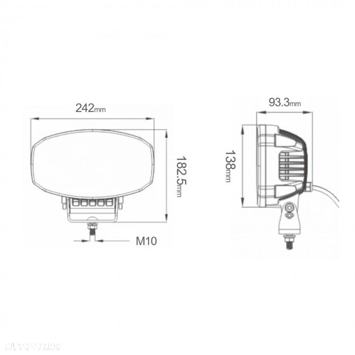 Proiector Full-Led, Pozitie si Faza Lunga Led, 12/24V, Dreptunghiular - Oval, 58W - 7