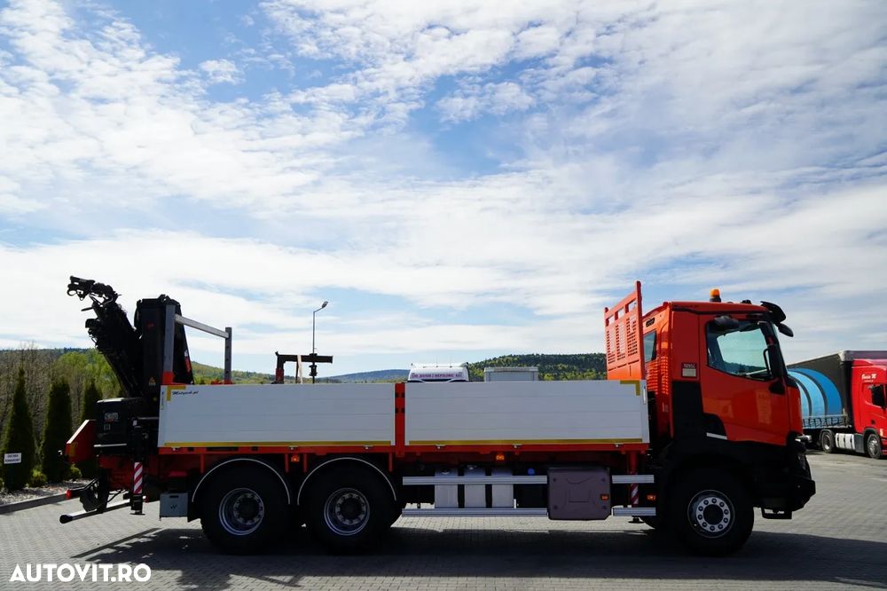 Renault C 430 / 6x4 / LIVRARE 6.2 M + CUPTOR HIAB X-DUO 188 / EXTENSIE 15 M / RADIOCOMANDĂ / FURCĂ / ROTATOARE - 14