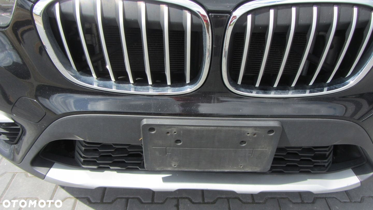 BMW X1 F48 ZDERZAK PRZEDNI PRZÓD KOMPLETNY 668 SCHWARZ 2 CZARNY GRILL - 4