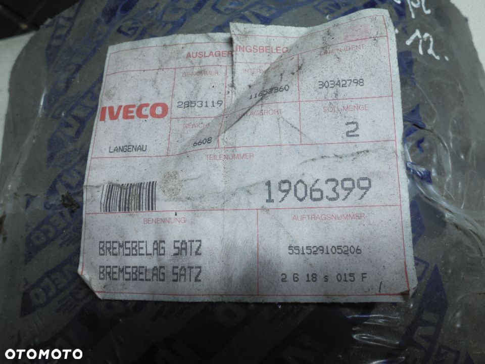 Klocki hamulca bębnowego do IVECO M 115-17 H ORYGINAŁ IVECO NOWE - 2