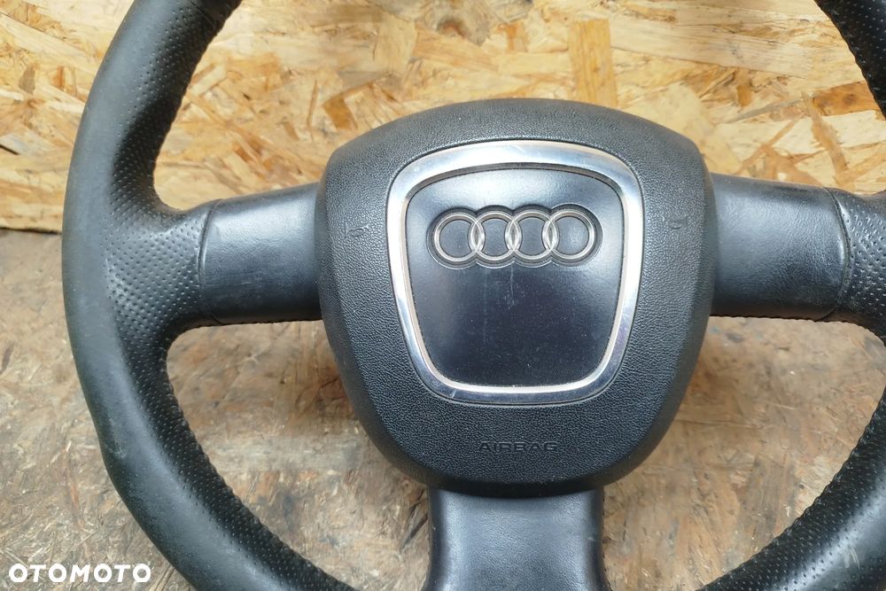 kierownica SKÓRA z poduszką CZARNA trójramienna do audi A4 B7 04-08r - 2