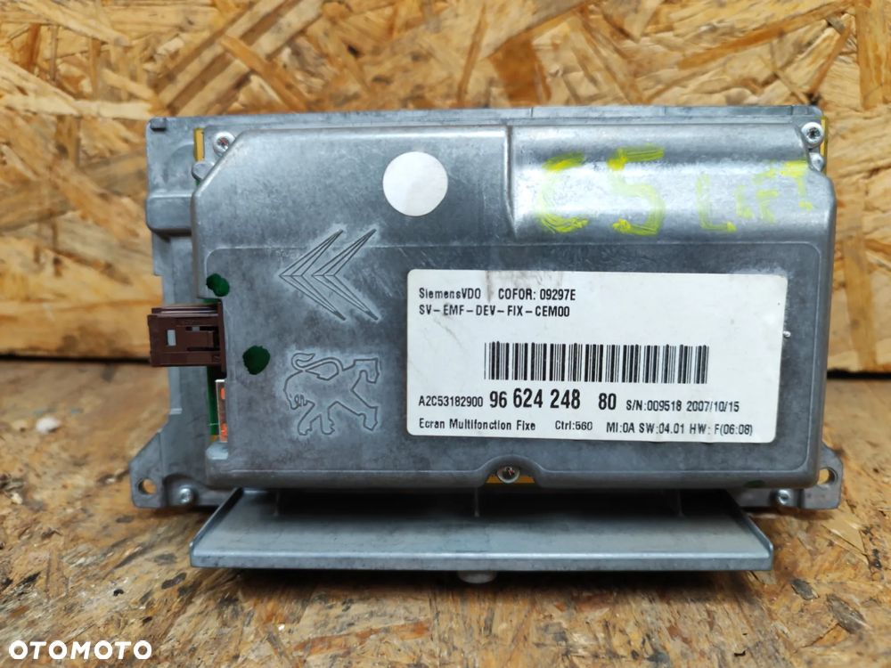 Wyświetlacz EKRAN nawigacji 9662424880 do PEUGEOT 407 LIFT lub Citroen C3 C4 C5 III 08-17r X7 - 2