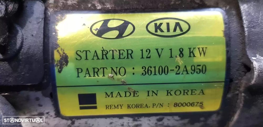 MOTOR ARRANQUE KIA CARENS IV 2017 -361002A950 - 1