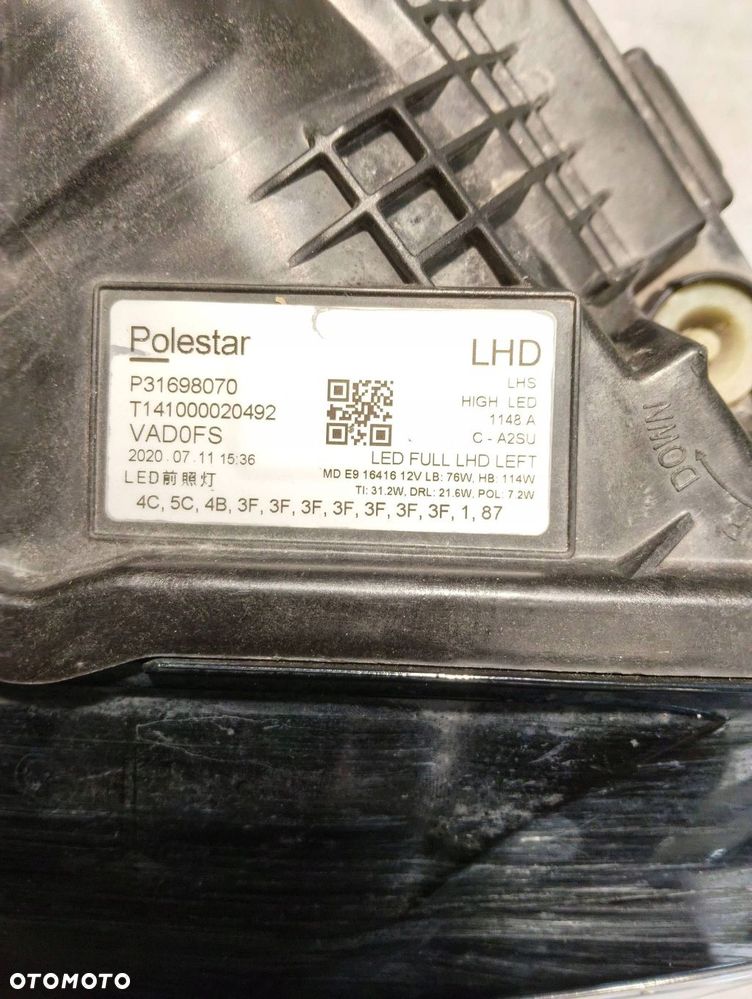 volvo polestar 2 full led przód strona lewa lampa przednia 31698070 - 8