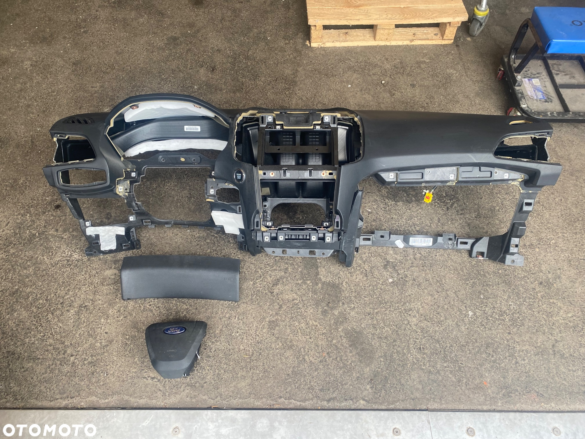Ford S-max MK2  2 II LIFT MK4 18r DESKA KOKPIT PODUSZKI POWIETRZNE AIR BAG AIRBAG poduszka KIEROWCY w kierownicę PASAŻERA KOLANOWA  mk 2 mk 3 mk 4 galaxy S max Smax S-maks lift II 2 komplet poduszek galaxy - 4