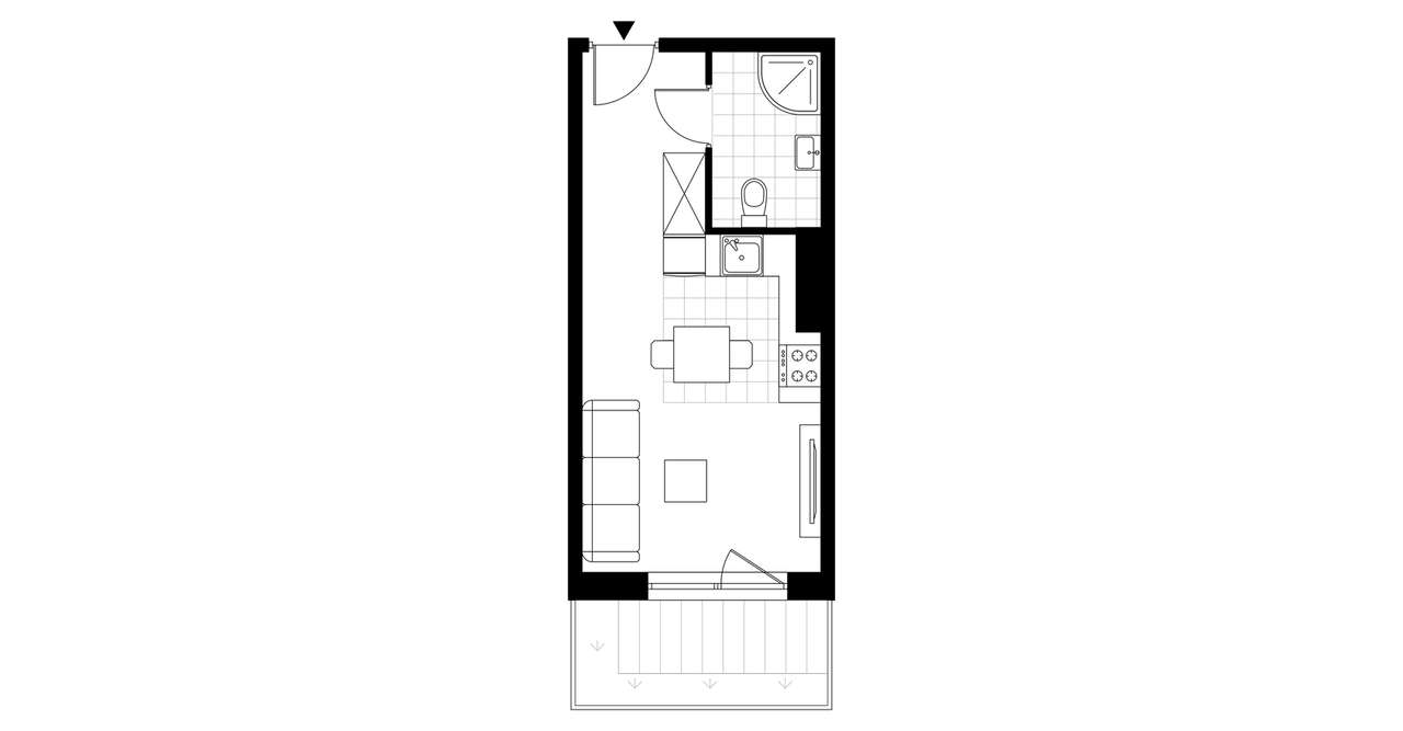 1-pokojowy apartament inwestycyjny 24m2 + ogródek - Pełny obrazek: 4/16