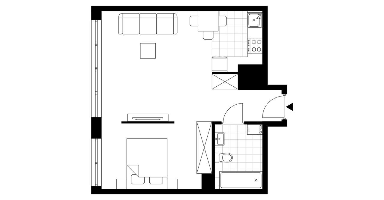 2-pokojowy apartament 44m2 Bezpośrednio - Pełny obrazek: 3/23