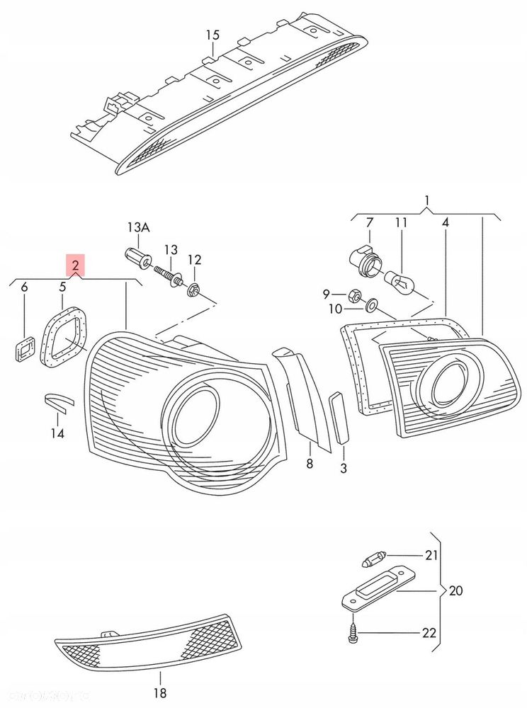 lampa lewa tylna tył vw passat b6 kombi 3c9945095n - 2