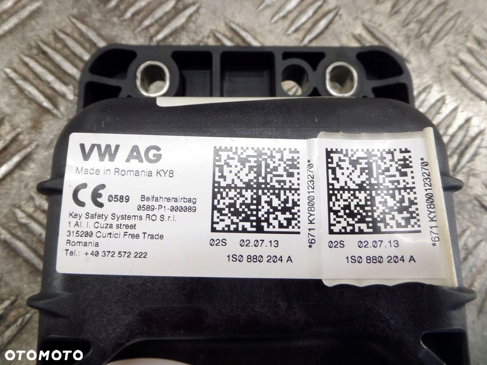 skoda citigo 10-16r vw up seat mii poduszka airbag pasażera 1s0880204 - 3
