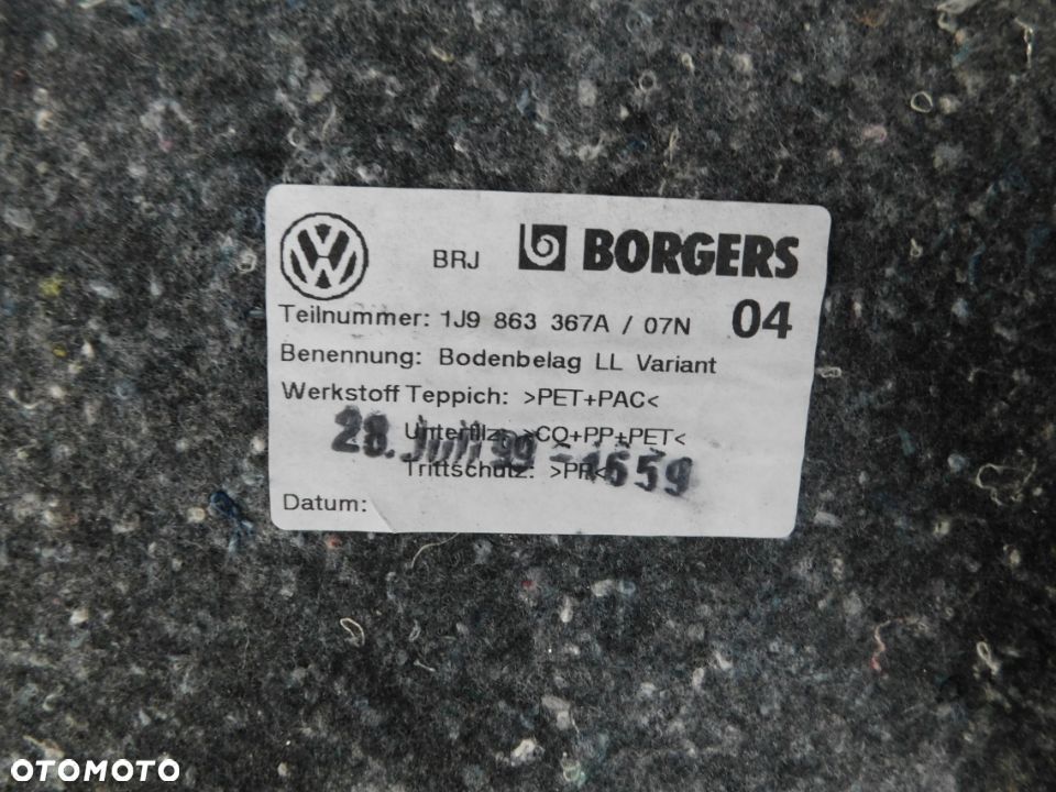 dywan podłoga wnętrza VW GOLF IV 5D kombi - 5