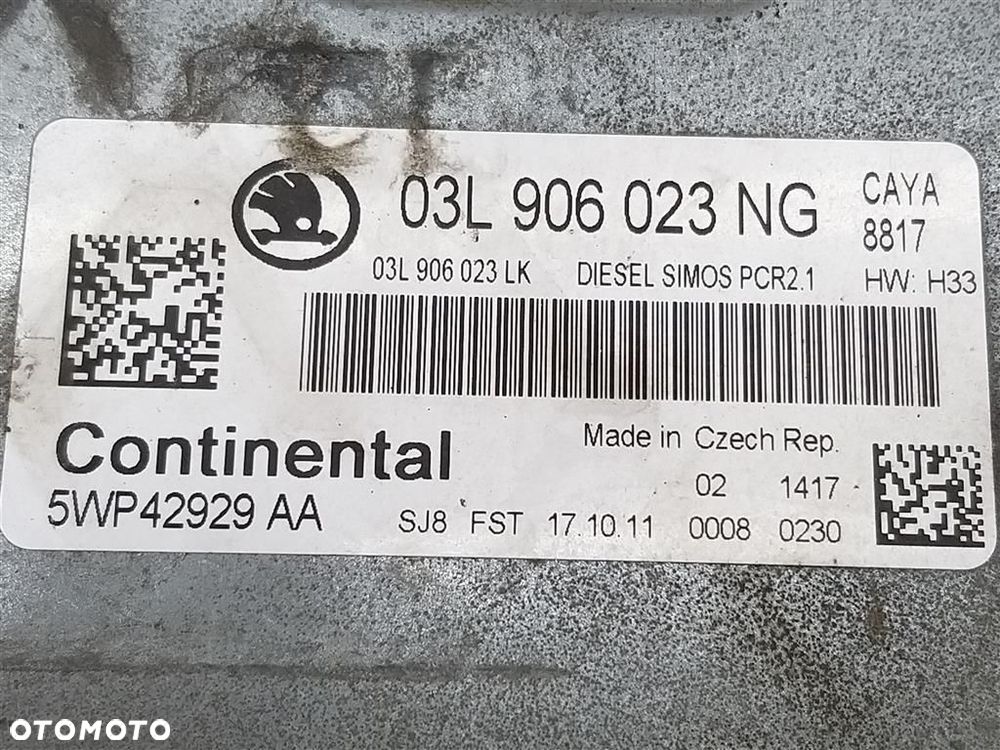 Komputer sterownik silnika Skoda Fabia II 1.6TDI 75KM 2007-2014 03L906023NG - 2