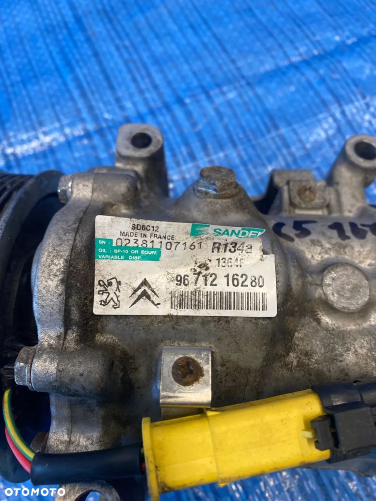 SPRĘŻARKA KOMPRESOR POMPA KLIMATYZACJI KLIMY CITROEN C5 PEUGEOT 508 1.6THP 9671216280 SD6C12 ORYGINAŁ - 5