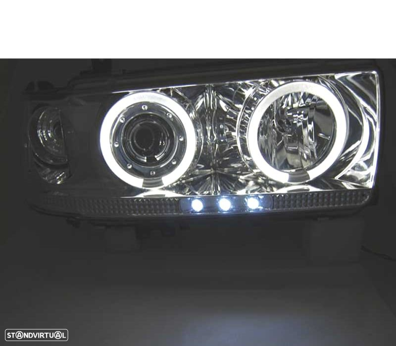 FARÓIS PARA TOYOTA LAND CRUISER FJ 80 90-97 ANGEL EYES CROMO - 4