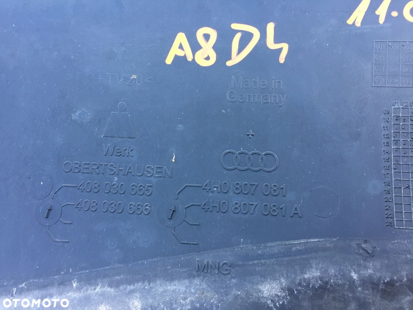 AUDI A8 D4 GÓRNA OSŁONA PASA PRZEDNIEGO 4H0807081 - 8