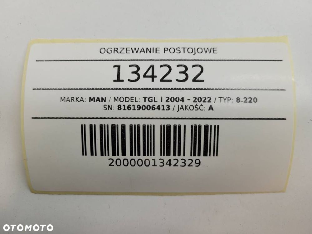 OGRZEWANIE POSTOJOWE MAN TGL TGX 81619006413 - 9