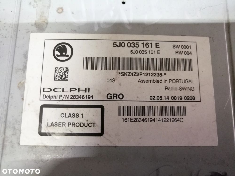 Skoda Rapid radio 5J0035161E - 3