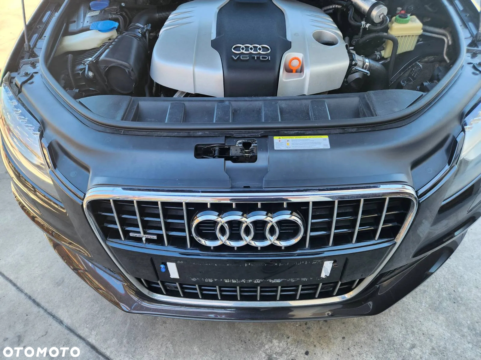 AUDI Q7 4L LIFT 09-15R KOMPLETNY PRZOD 3.0 S-LINE ZDERZAK LAMPY MASKA BLOTNIKI PAS BIALY LZ7L - 5