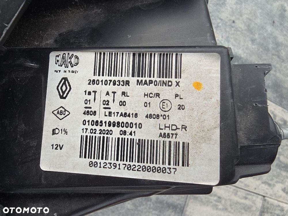 RENAULT CLIO 5 V Lampa prawa Kompletna Full Led 260107933R Długi Led Chrom - 11