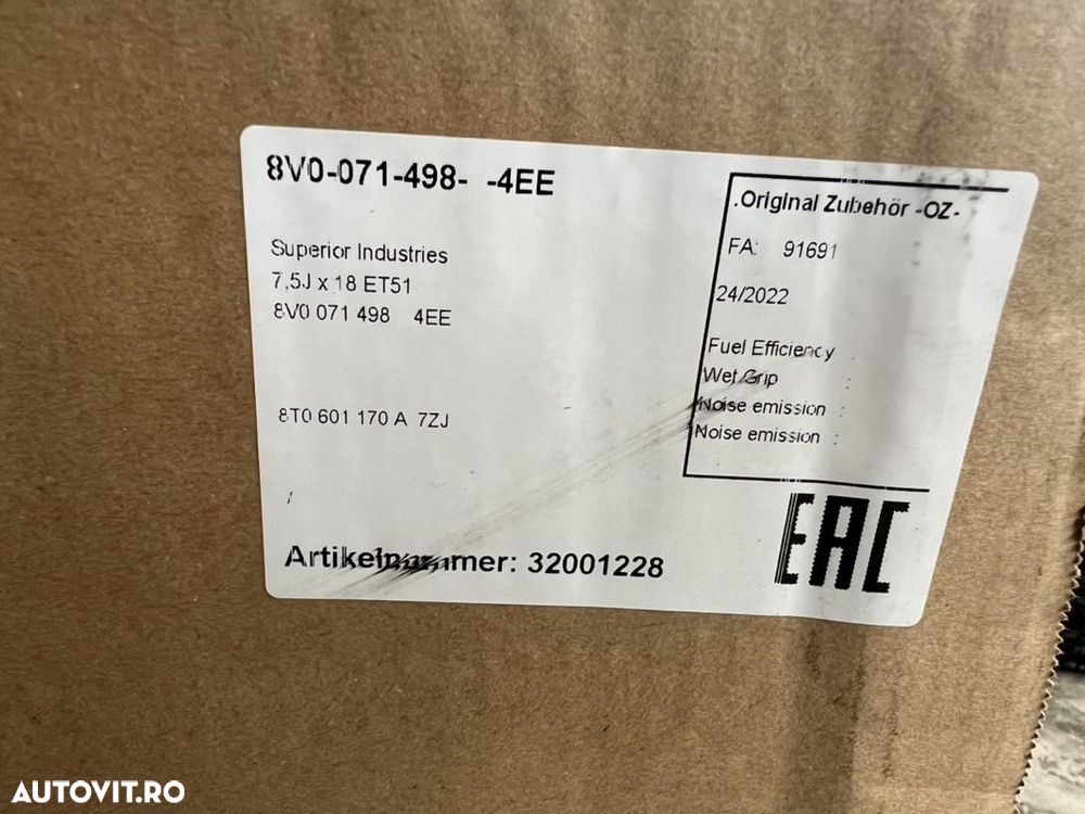 vând jante originale Audi A3-S3 noi pe 18” - 8