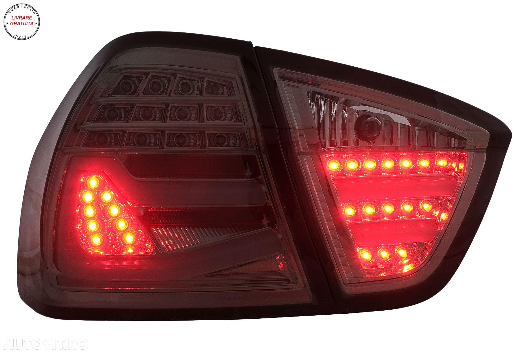 Stopuri LED BMW Seria 3 E90 Sedan (03.2005-08.2008) Fumuriu- livrare gratuita - 9