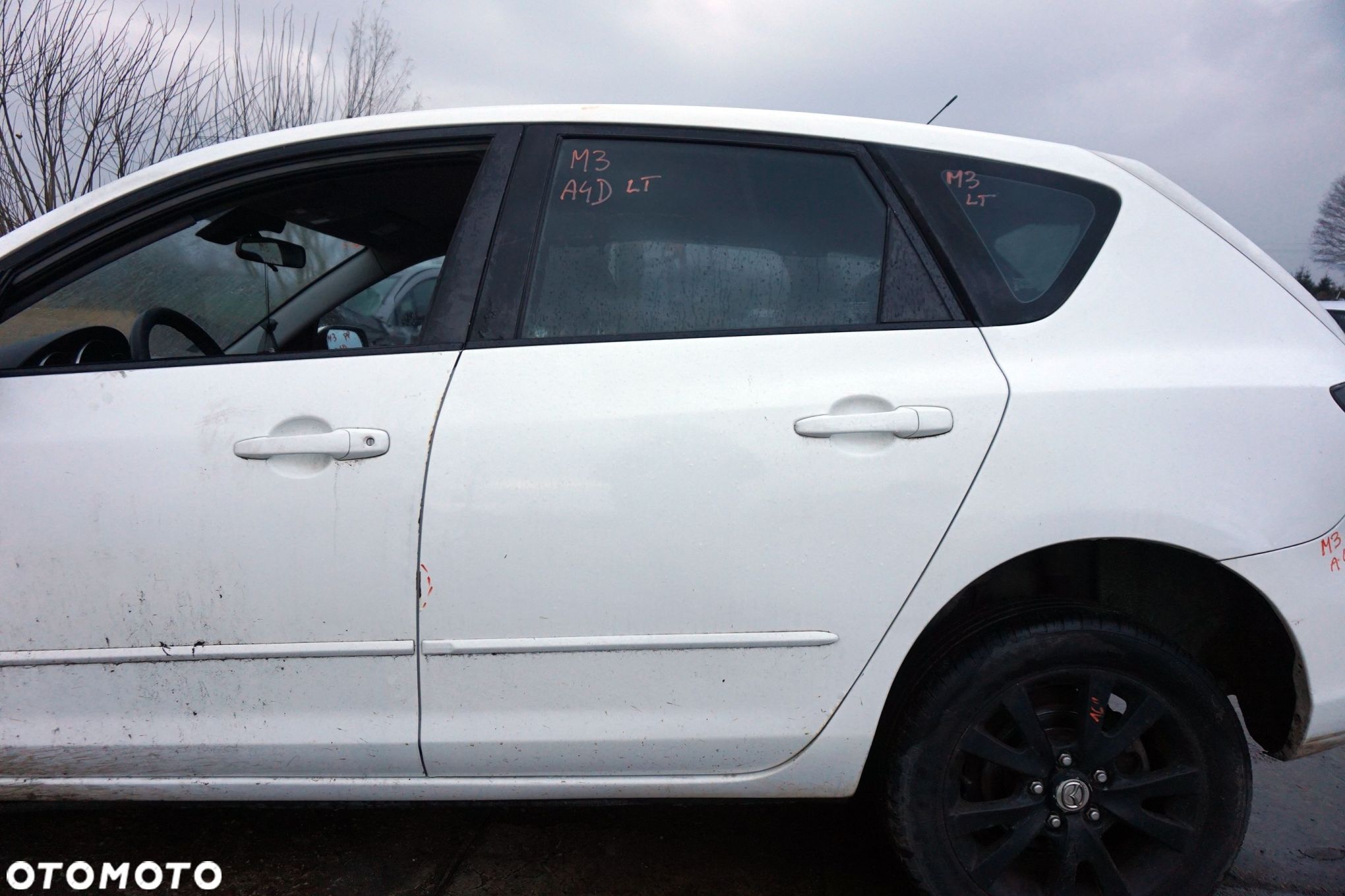 DRZWI TYLNE LEWE 3 I BK LIFT 5D HB A4D  BIAŁY MAZDA 2006-2009 - 1