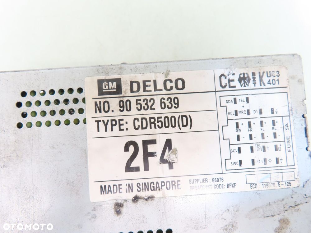 RADIO OPEL ZAFIRA A 90532639 CDR500+ KOD - 2