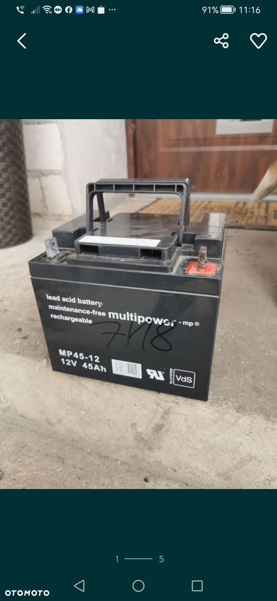 Akumulator żelowy Multipower MP45-12 12V - 1