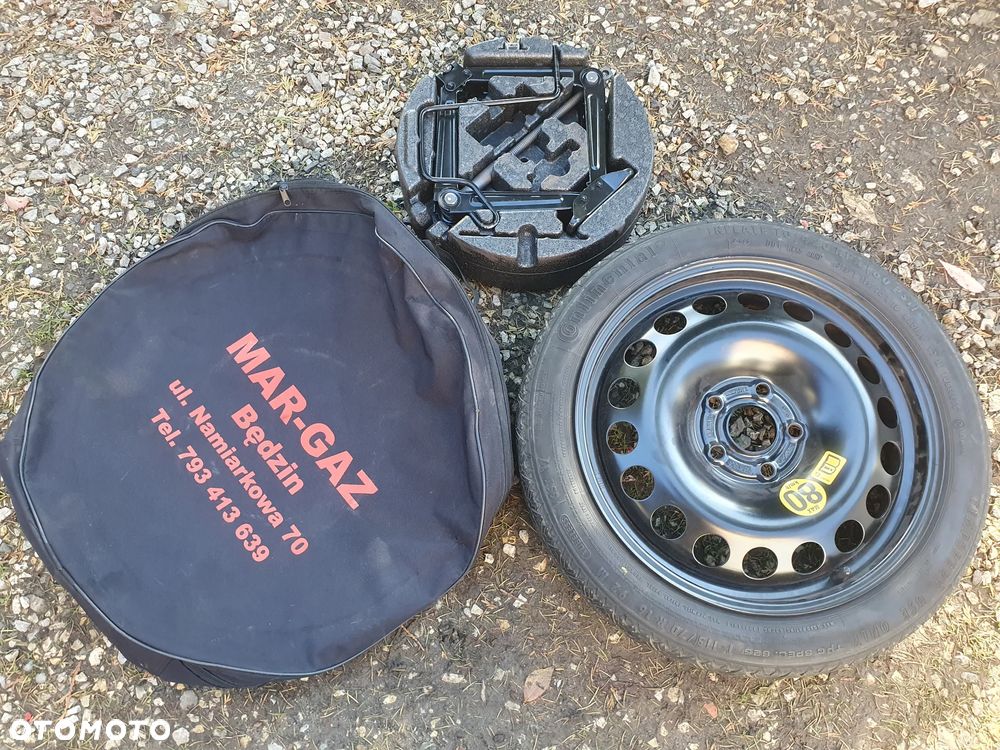 OPEL KOŁO R16 5x110 Wkład koła Zestaw naprawczy 13323032 Astra J K Zafira C DOJAZDOWE dojazdówka 115/70 R16 2160140 POKROWIEC - 1