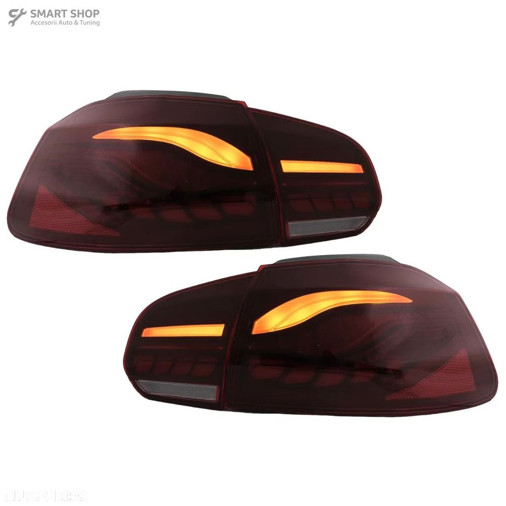 Stopuri Full LED VW Golf 6 VI (2008-2013) Rosu Fumuriu cu Semnal Dinam - 8
