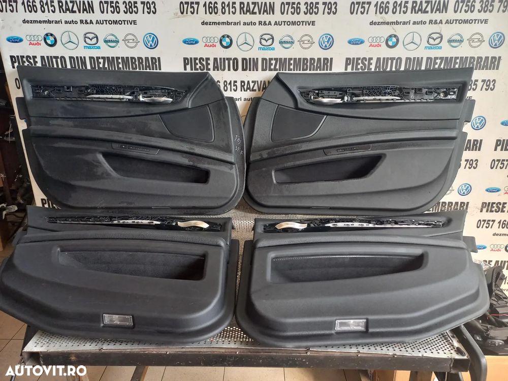 Tapiterie Fete Fata Usa Bmw Seria 7 F01 F02 F03 Long Piele Neagra Lumini Ambientale Volan Stanga De - 1