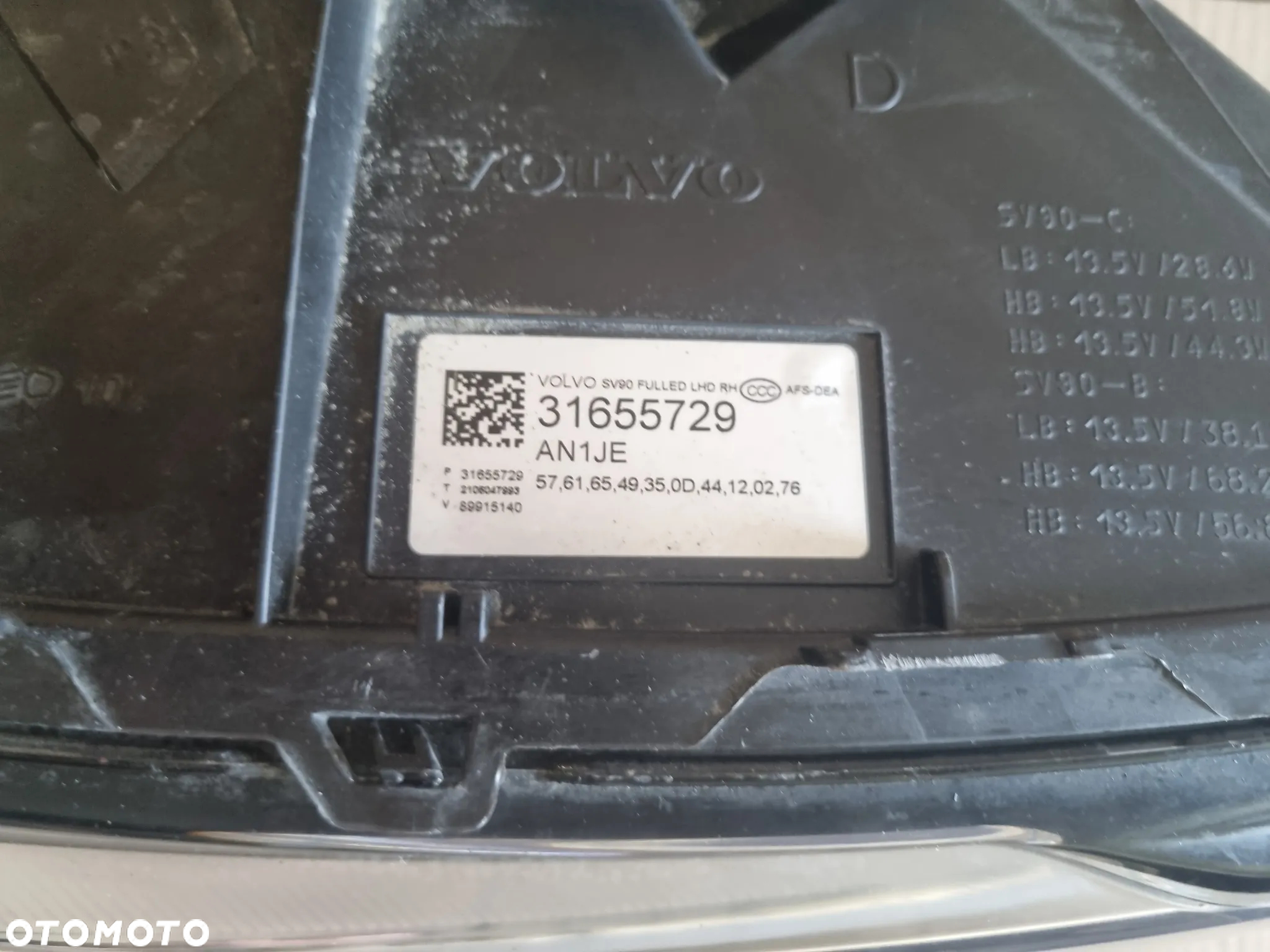 Volvo V90 S90 Lampa full Led prawa 31655729 - 6