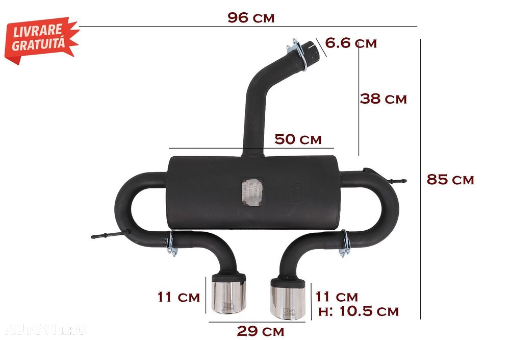 Prelungire Bara Spate cu Sistem de evacuare si Stopuri LED VW Golf 5 V (2003-2007)- livrare gratuita - 13