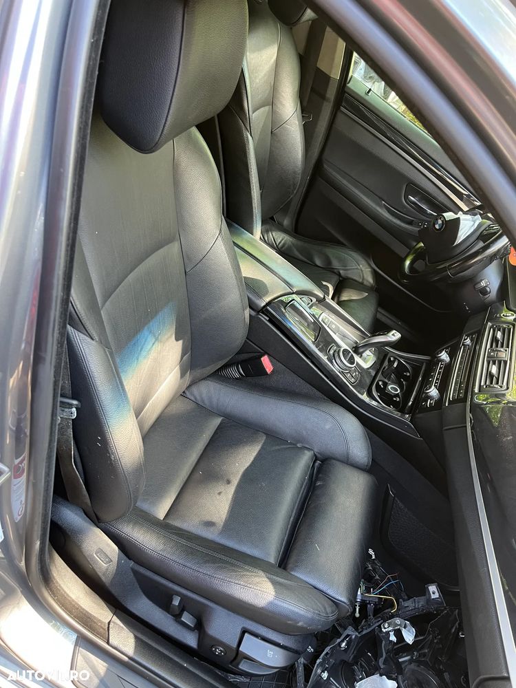 Interior complet piele negru Bmw Seria 5 F11 break non facelift 2011 semi electric incalzire Europa - 5