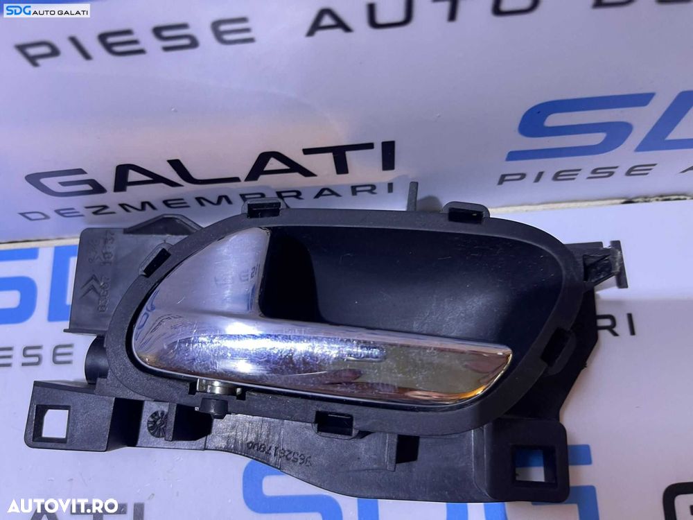 Clapeta Maner Interior Deschidere Usa Portiera Stanga Fata Peugeot 407 2004 - 2011 Cod 9652917880 - 1