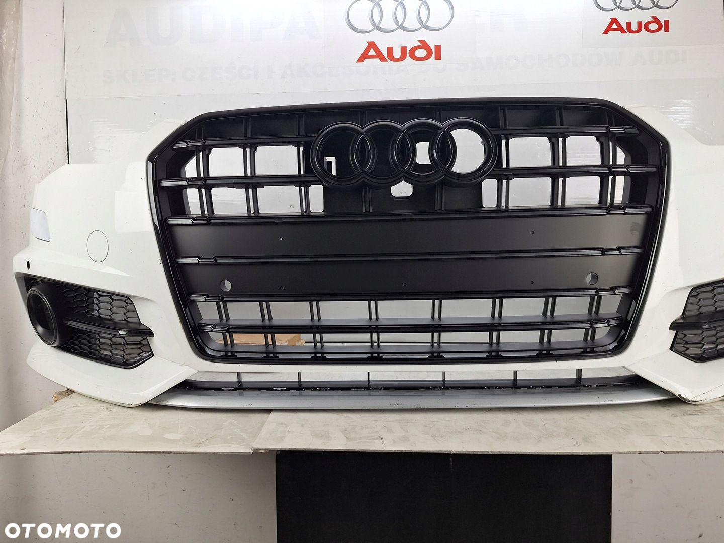 ZDERZAK AUDI S6 A6 S-LINE C7 4G 4G0 LIFT 2015-2018 GRILL RADARY BLACK-LINE - 2